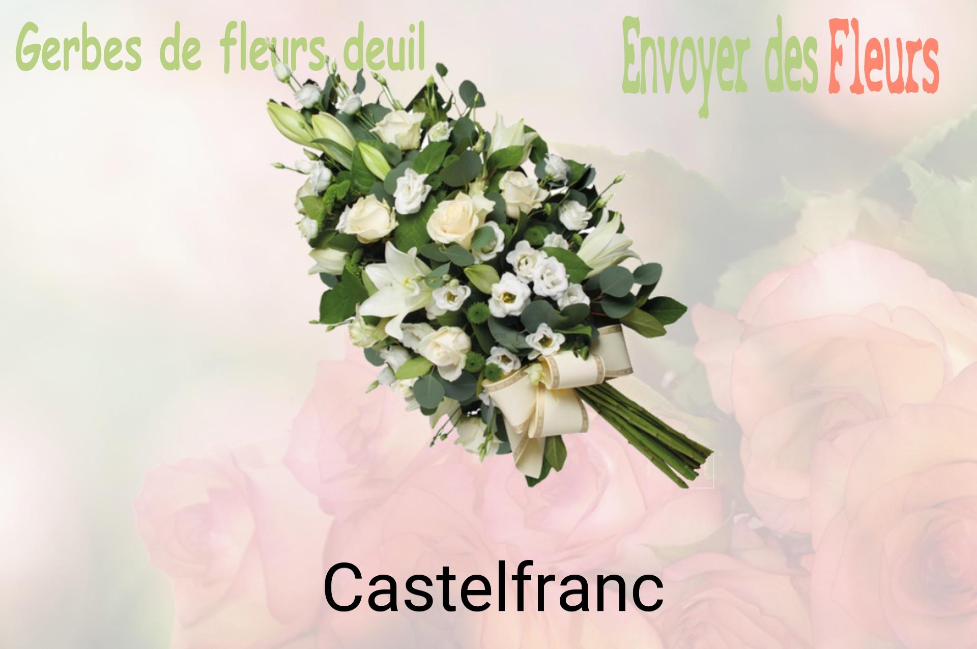 Gerbe de fleurs de deuil livrée à Castelfranc
